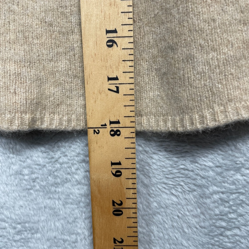 Velvet Heart Sweater Women Small Tan Wool Cashmere Whipstitch SCI-24745 - Picture 6 of 10
